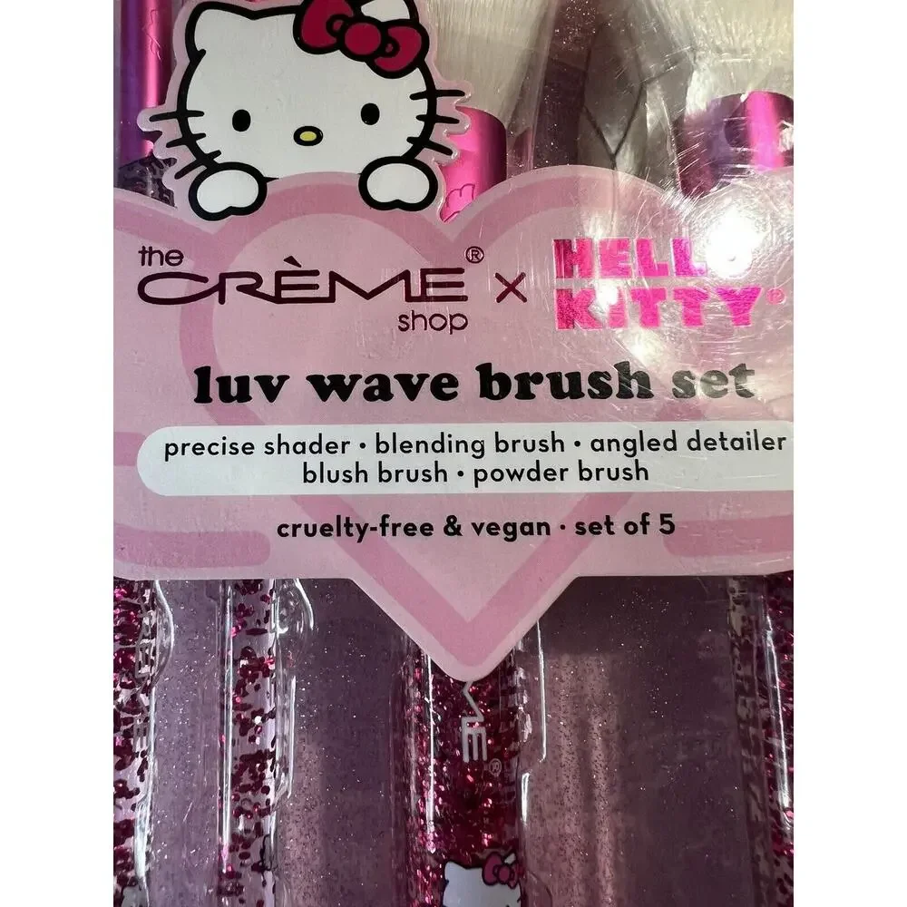 New Hello Kitty Luv Wave Set Of 5 Make Up Brush The Creme Shop Collection